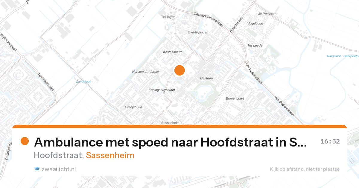 Ambulance met spoed naar Hoofdstraat in Sassenheim — 7 mei 2026