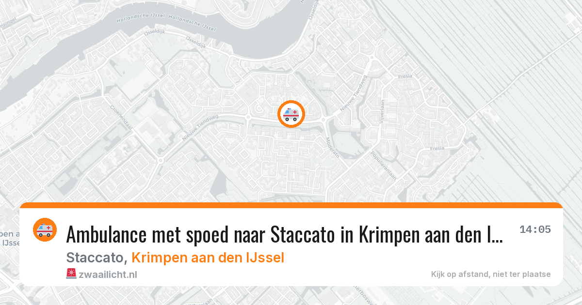 Ambulance met spoed naar Staccato in Krimpen aan den IJssel — 7 jul 2026