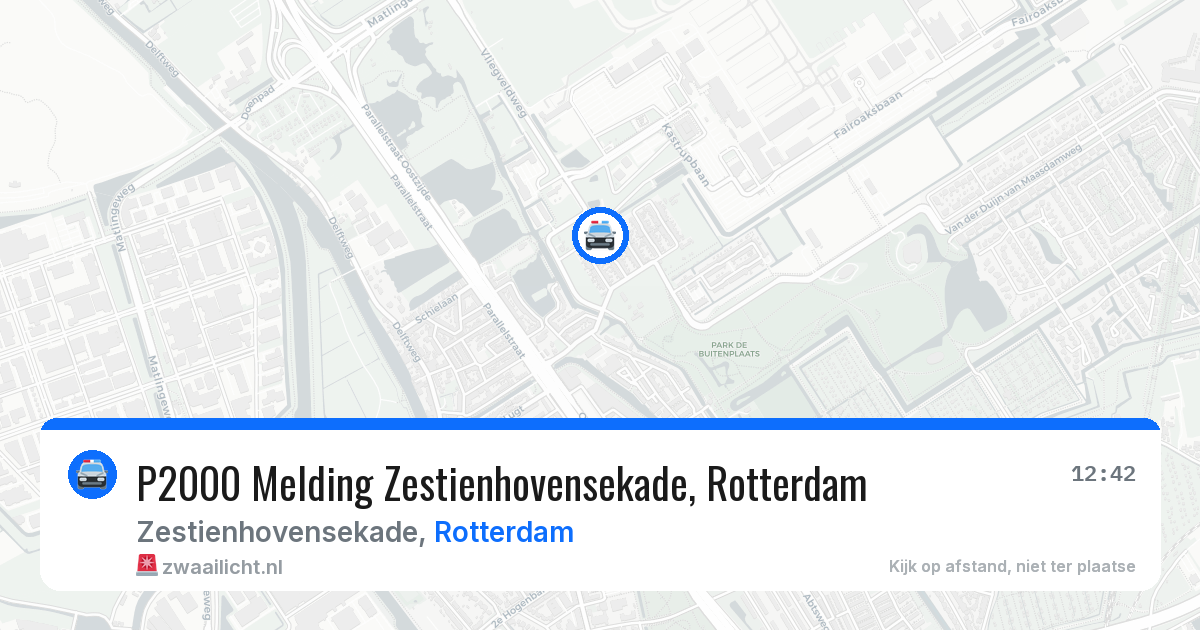 P2000 Melding Zestienhovensekade, Rotterdam — 7 jul 2026