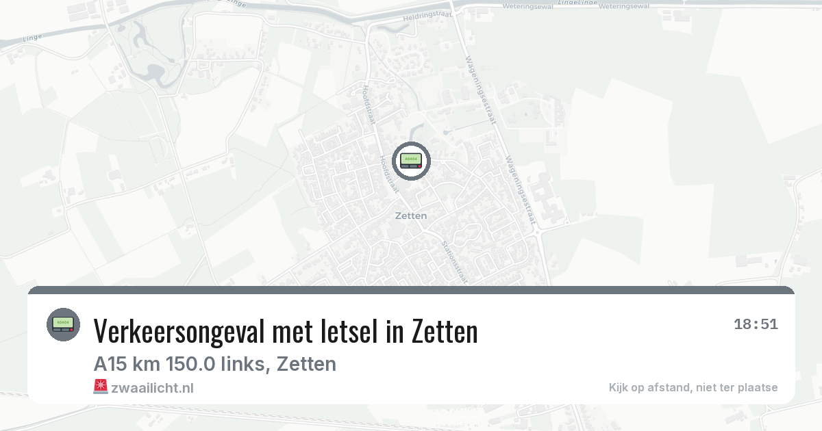 Verkeersongeval met letsel in Zetten — 30 apr 2026