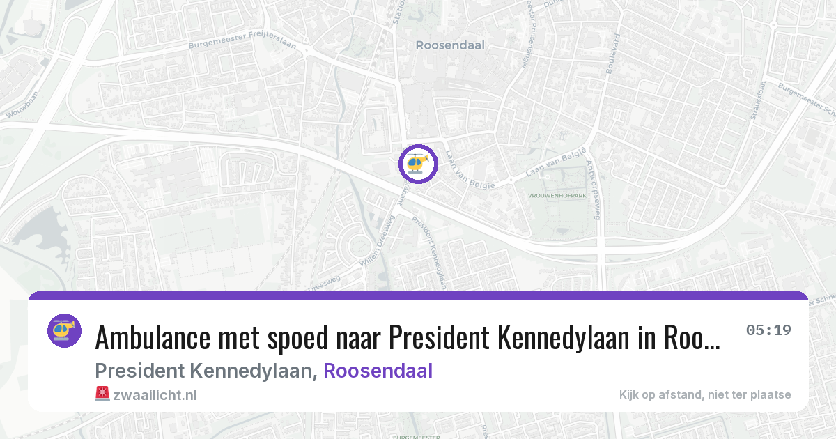 Ambulance met spoed naar President Kennedylaan in Roosendaal — 10 jul 2026