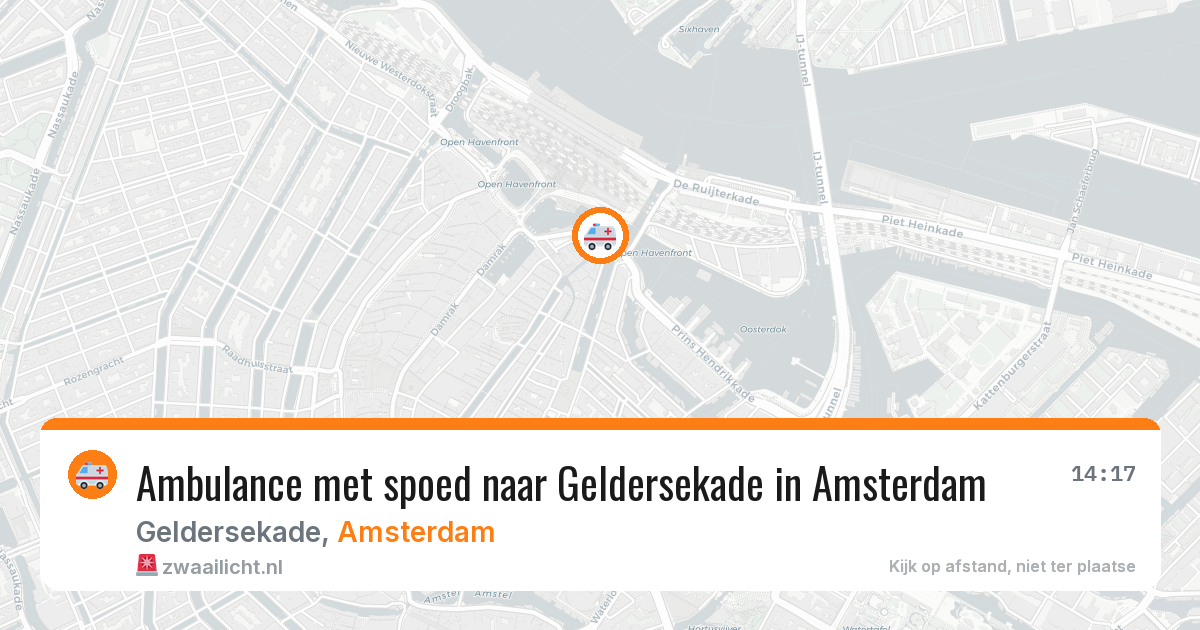 Ambulance met spoed naar Geldersekade in Amsterdam — 12 aug 2026