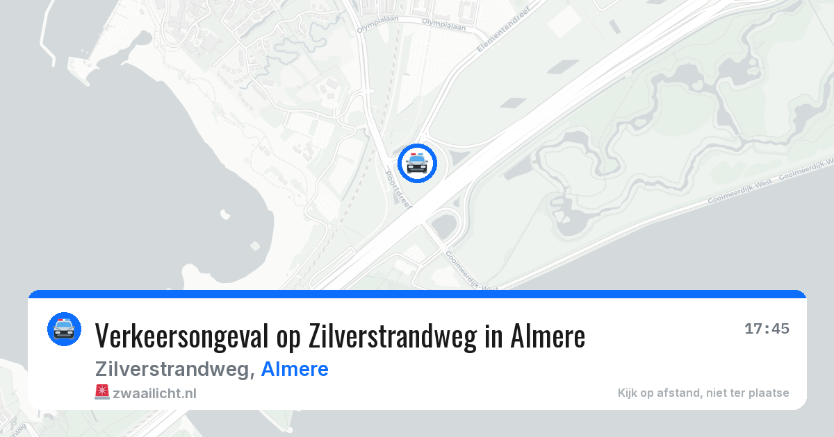 Verkeersongeval op Zilverstrandweg in Almere — 28 mei 2026