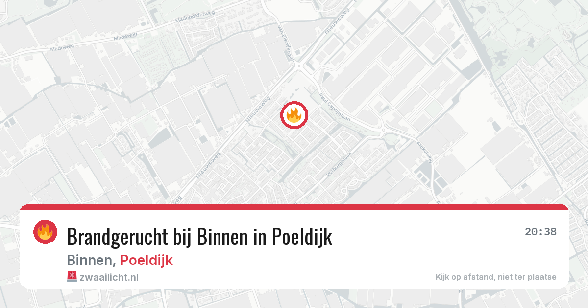 Brandgerucht bij Binnen in Poeldijk — 25 jun 2026