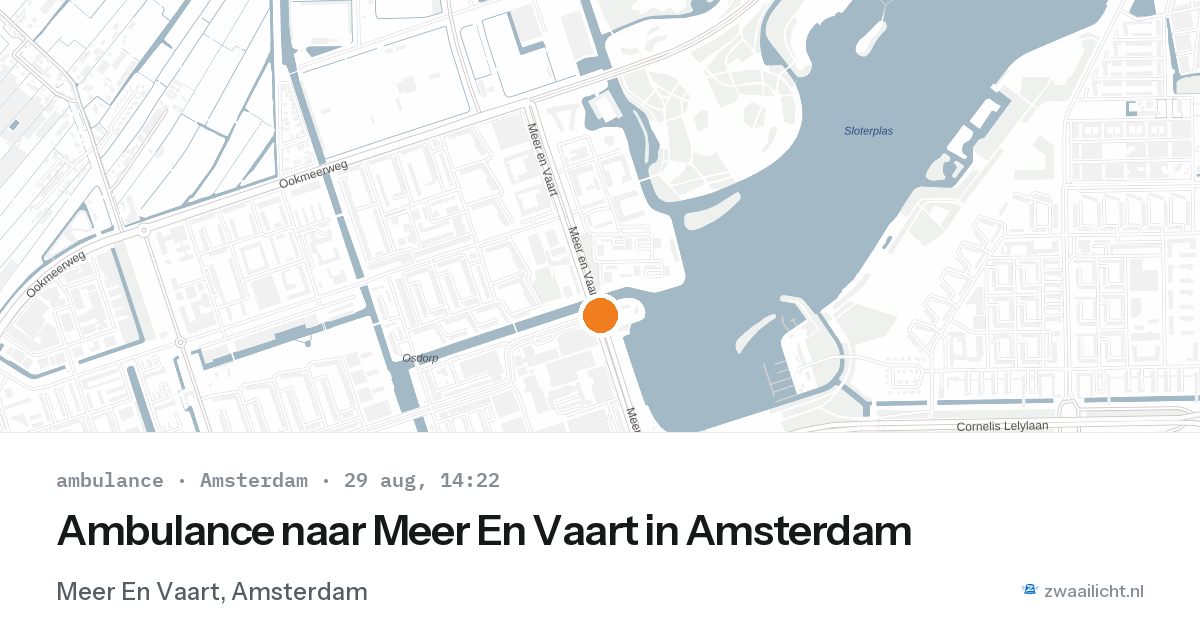 Ambulance naar Meer En Vaart in Amsterdam — 29 aug 2026