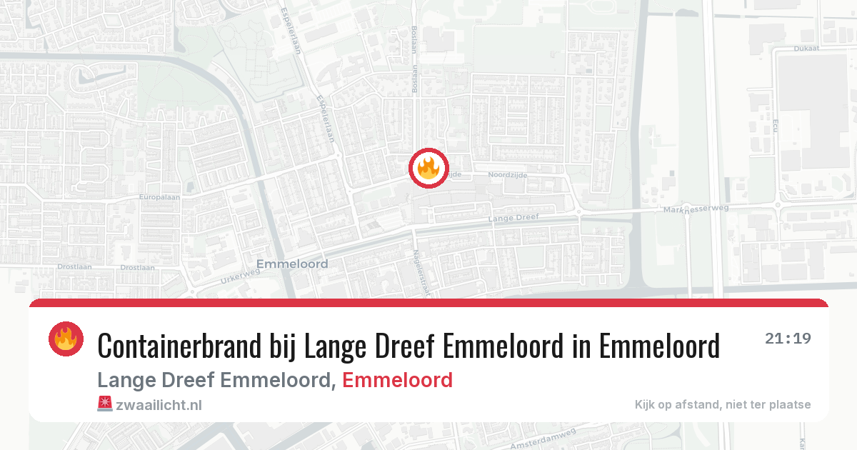 Containerbrand bij Lange Dreef Emmeloord in Emmeloord — 31 mrt 2026