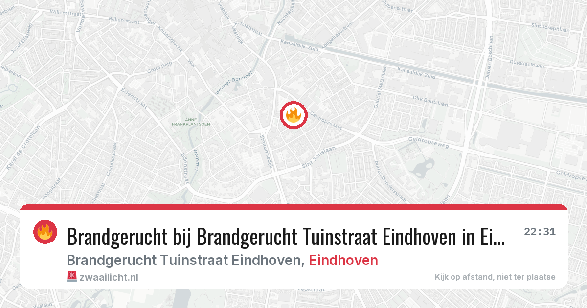 Brandgerucht bij Brandgerucht Tuinstraat Eindhoven in Eindhoven — 2 feb 2026