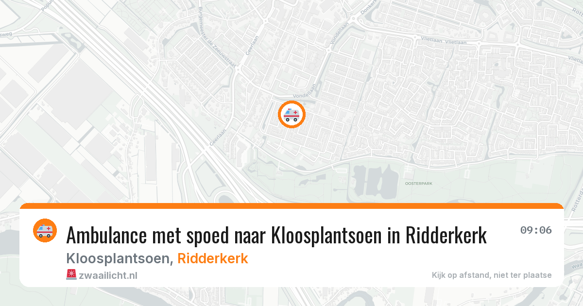 Ambulance met spoed naar Kloosplantsoen in Ridderkerk — 23 mei 2026