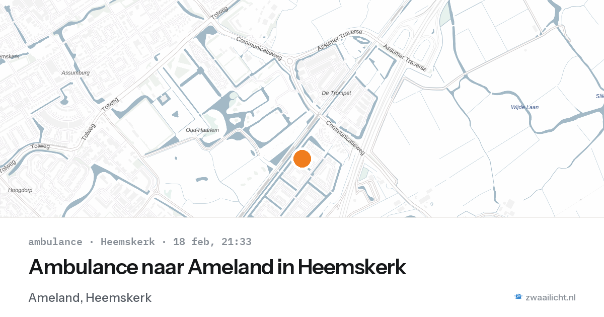 Ambulance naar Ameland in Heemskerk — 18 feb 2026