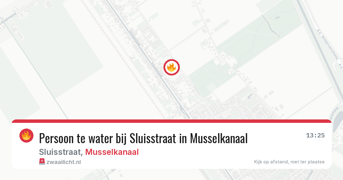 Persoon te water bij Sluisstraat in Musselkanaal — 4 jul 2026