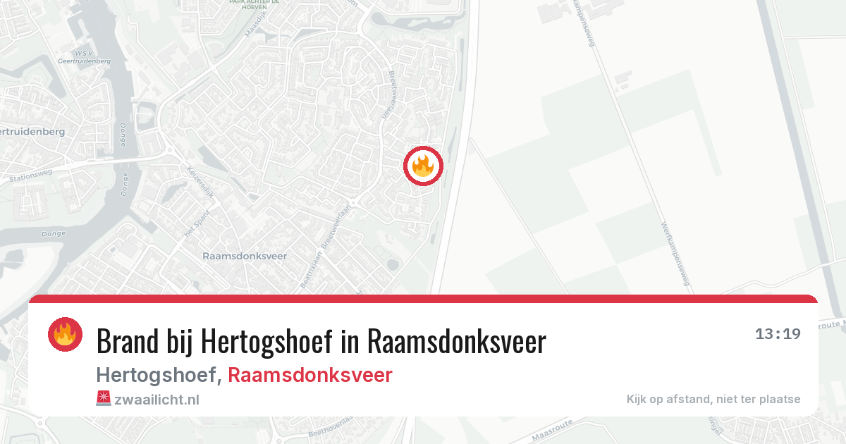 Brand bij Hertogshoef in Raamsdonksveer — 29 apr 2026