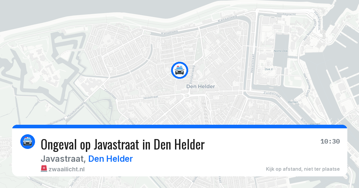 Ongeval op Javastraat in Den Helder — 10 jul 2026