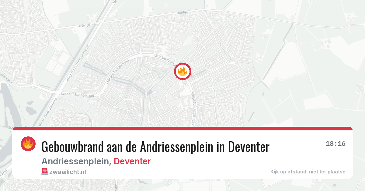 Gebouwbrand aan de Andriessenplein in Deventer — 3 aug 2026