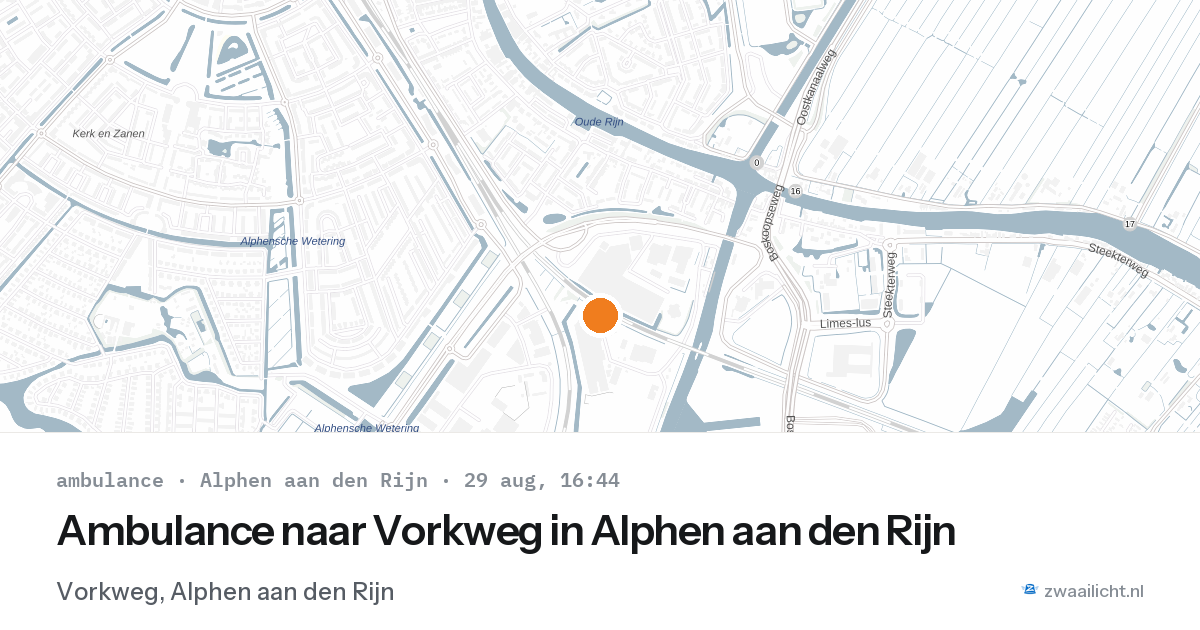 Ambulance naar Vorkweg in Alphen aan den Rijn — 29 aug 2026