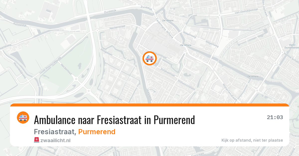 Ambulance naar Fresiastraat in Purmerend — 28 mrt 2026