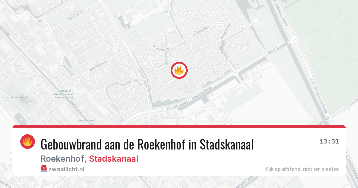 Gebouwbrand aan de Roekenhof in Stadskanaal — 23 apr 2026