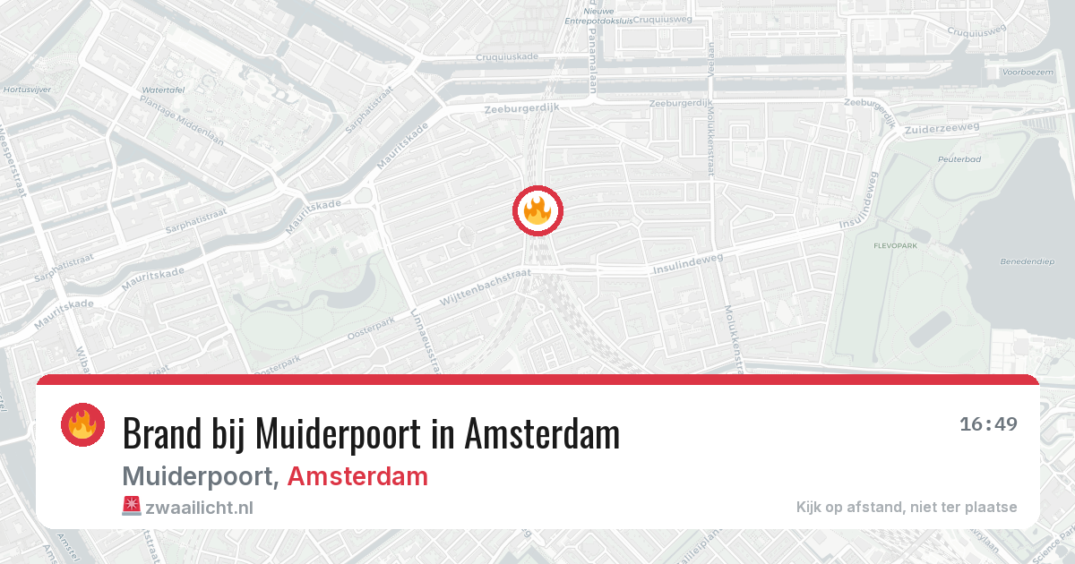 Brand bij Muiderpoort in Amsterdam — 3 jul 2026