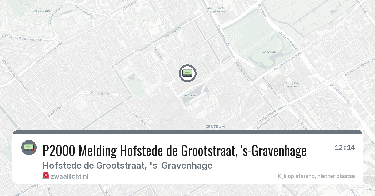 P2000 Melding Hofstede de Grootstraat, 's-Gravenhage — 5 feb 2026