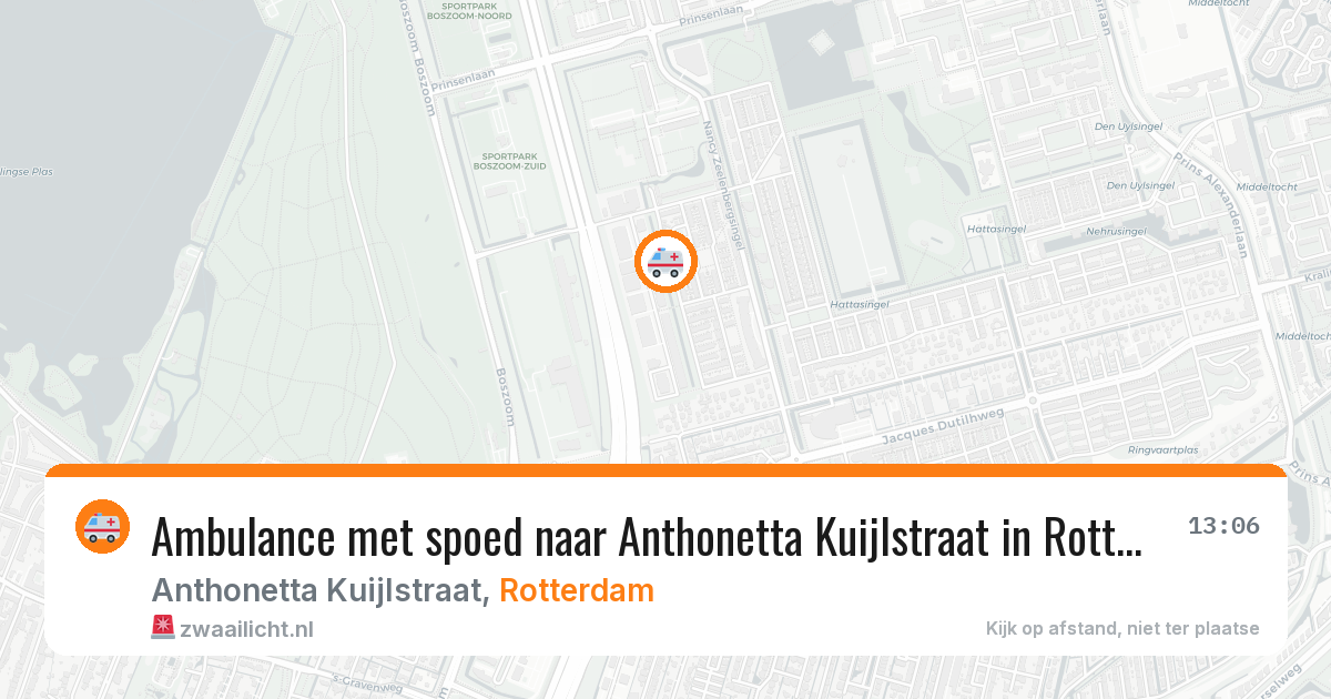 Ambulance met spoed naar Anthonetta Kuijlstraat in Rotterdam — 19 mrt 2026