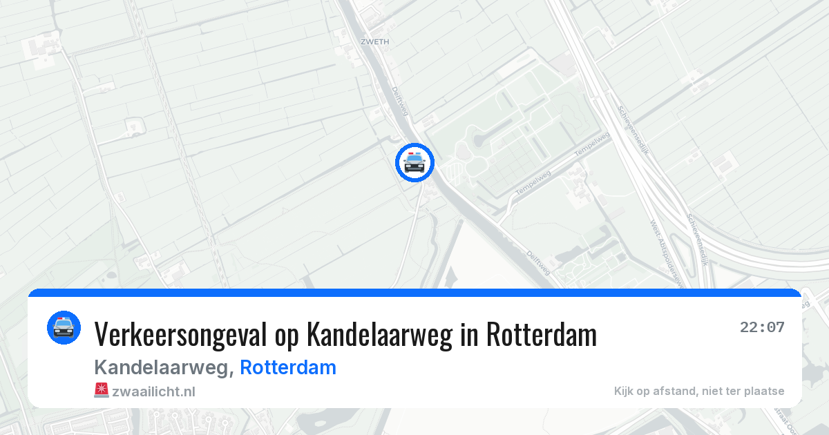 Verkeersongeval op Kandelaarweg in Rotterdam — 12 jul 2026