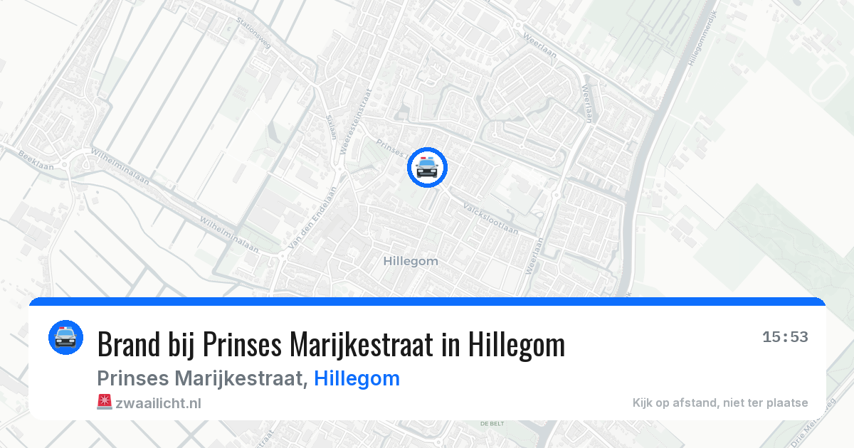 Brand bij Prinses Marijkestraat in Hillegom — 24 jun 2026