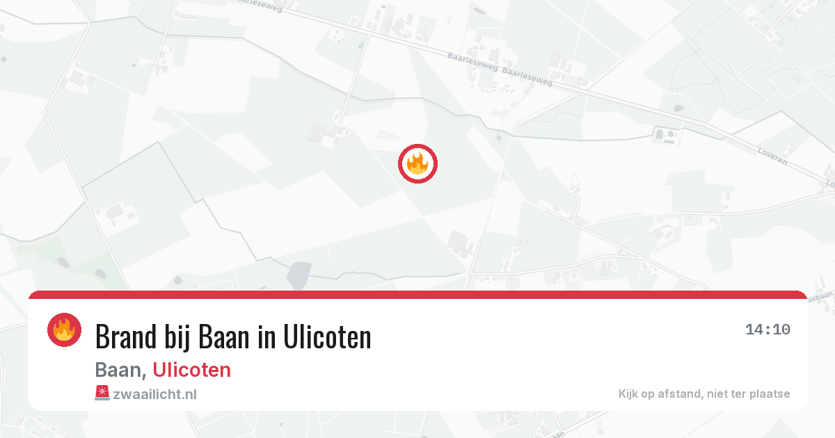 Brand bij Baan in Ulicoten — 28 jun 2026