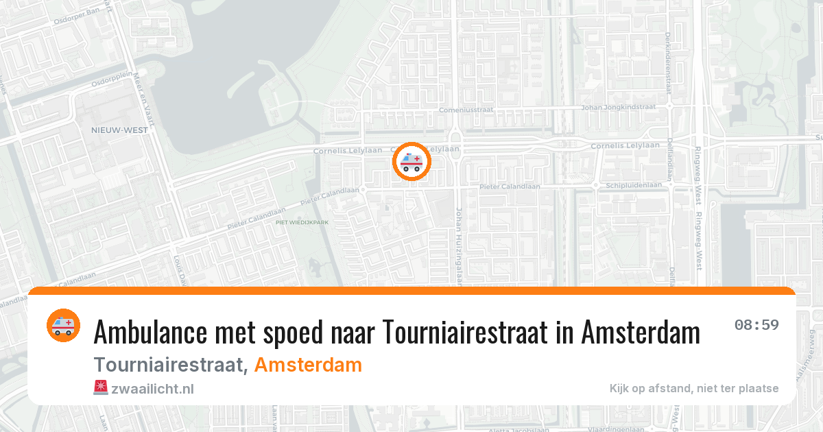 Ambulance met spoed naar Tourniairestraat in Amsterdam — 17 mrt 2026