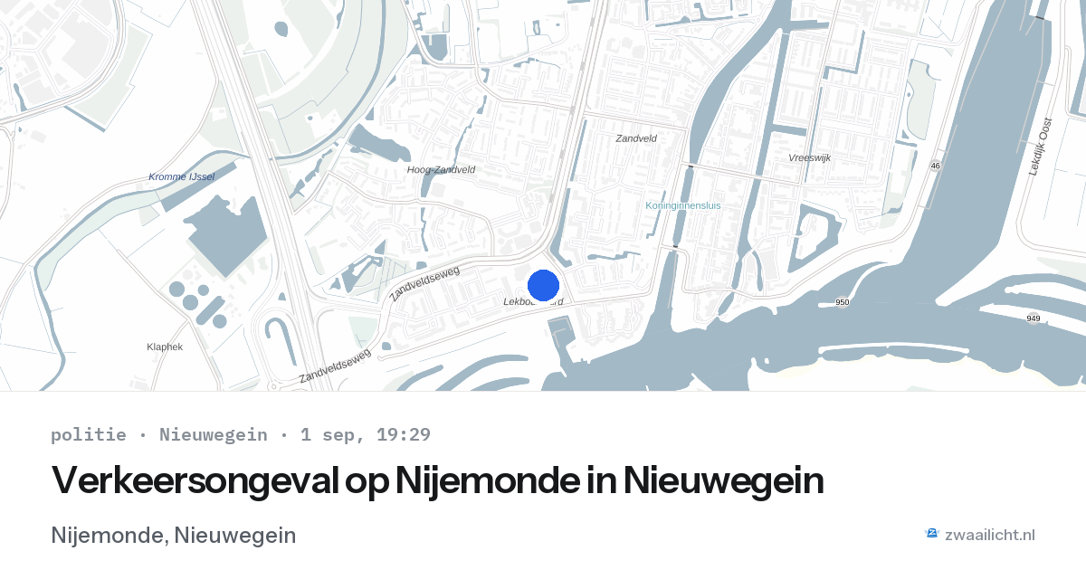Verkeersongeval op Nijemonde in Nieuwegein — 1 sep 2026