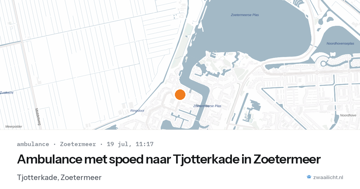 Ambulance met spoed naar Tjotterkade in Zoetermeer — 19 jul 2026