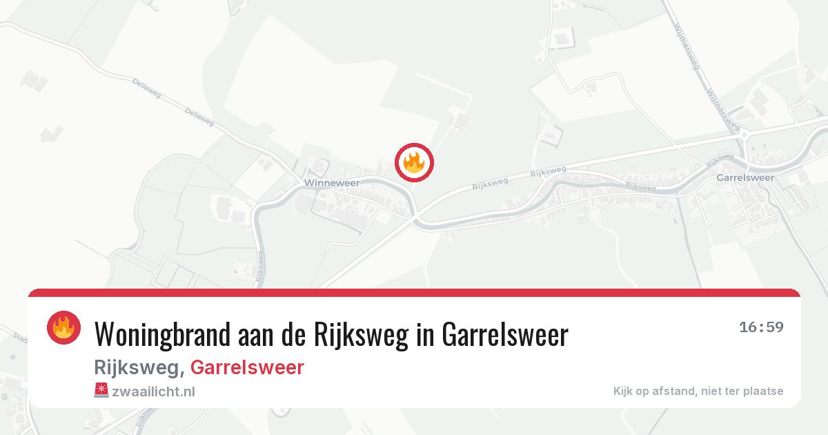 Woningbrand aan de Rijksweg in Garrelsweer — 18 mei 2026