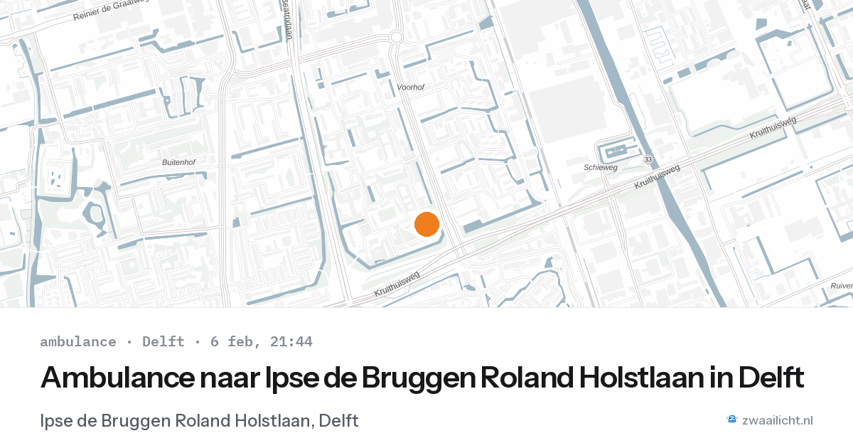 Ambulance naar Ipse de Bruggen Roland Holstlaan in Delft — 6 feb 2026