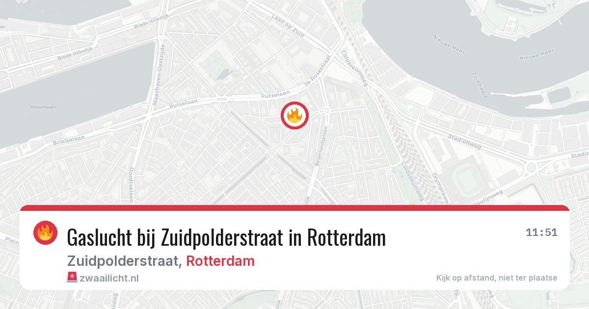 Gaslucht bij Zuidpolderstraat in Rotterdam — 14 mei 2026