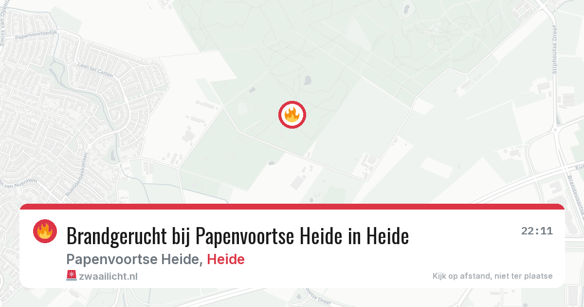 Brandgerucht bij Papenvoortse Heide in Heide — 1 apr 2026