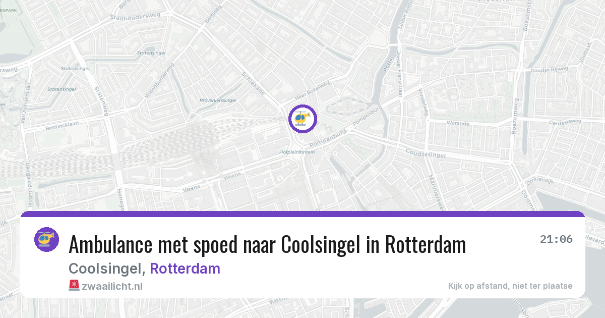 Ambulance met spoed naar Coolsingel in Rotterdam — 4 jun 2026