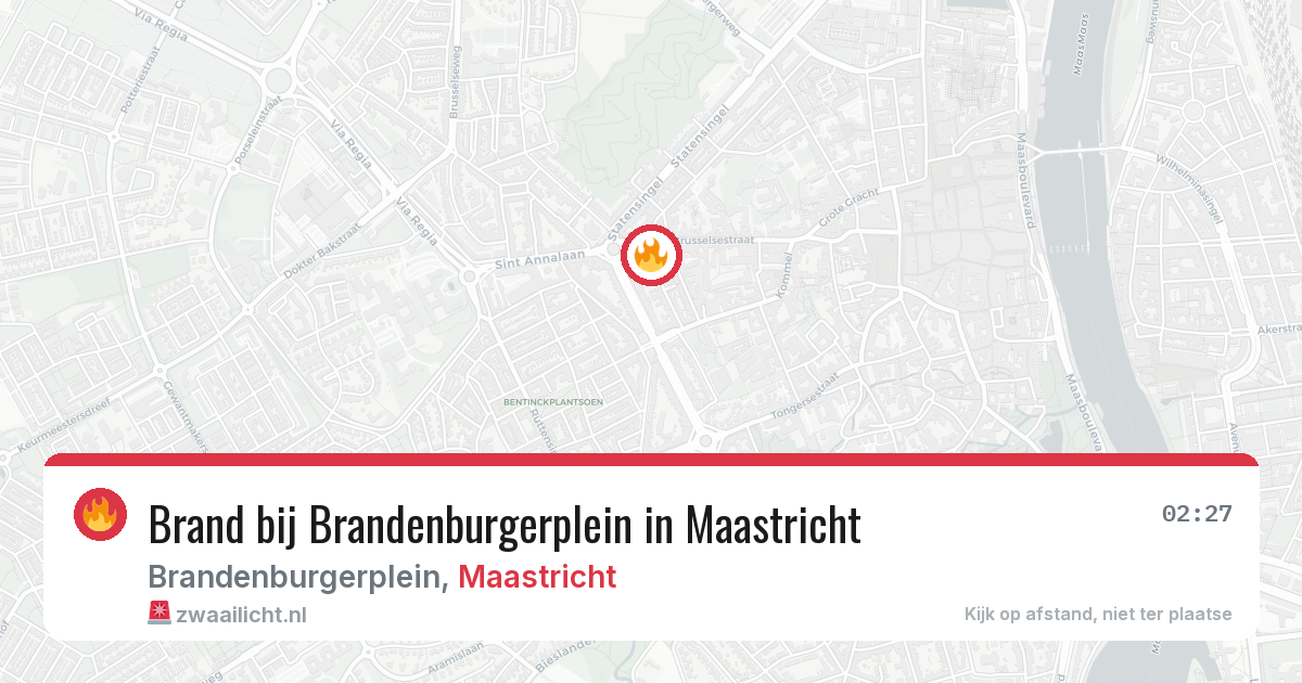Brand bij Brandenburgerplein in Maastricht — 19 jun 2026