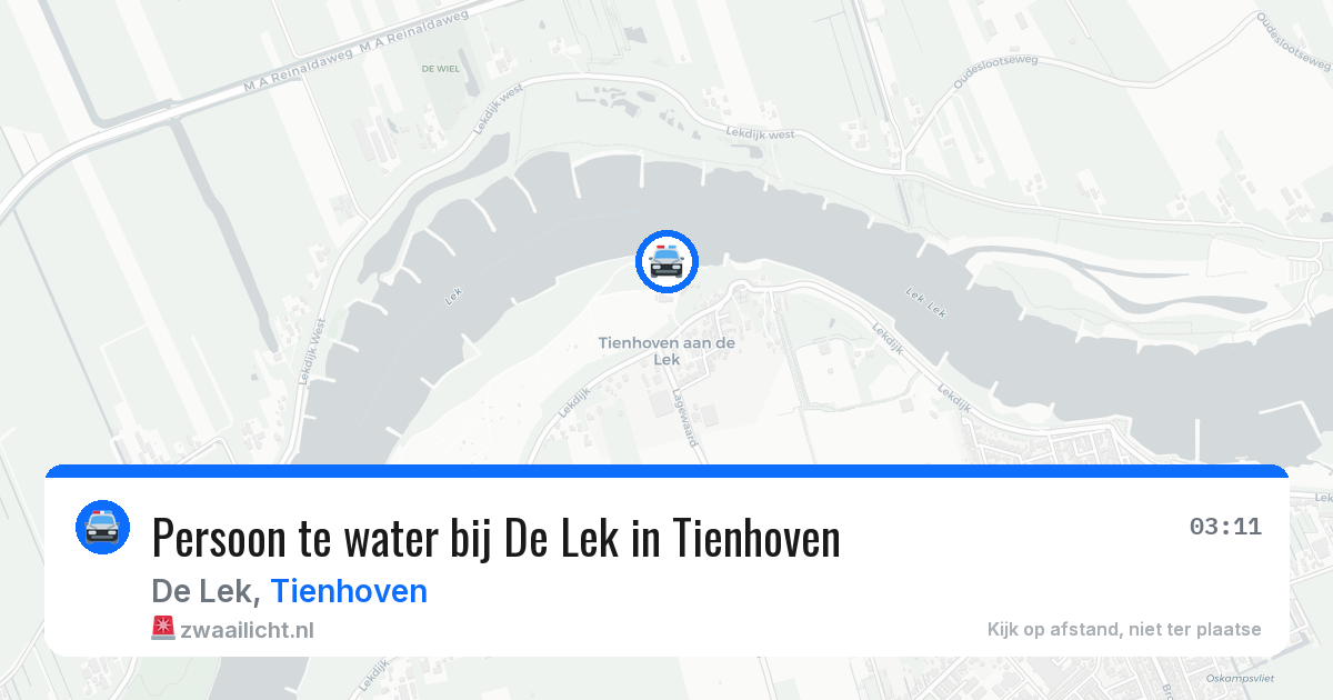 Persoon te water bij De Lek in Tienhoven — 28 jun 2026