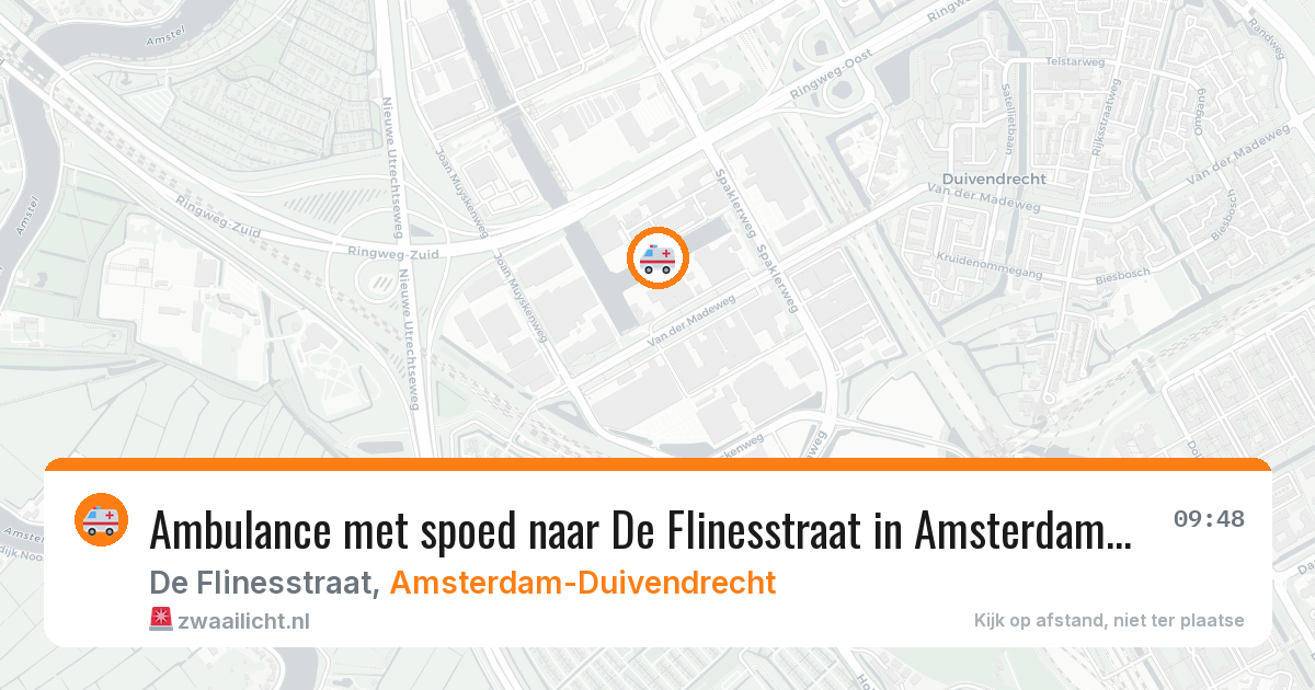 Ambulance met spoed naar De Flinesstraat in Amsterdam-Duivendrecht — 7 jul 2026