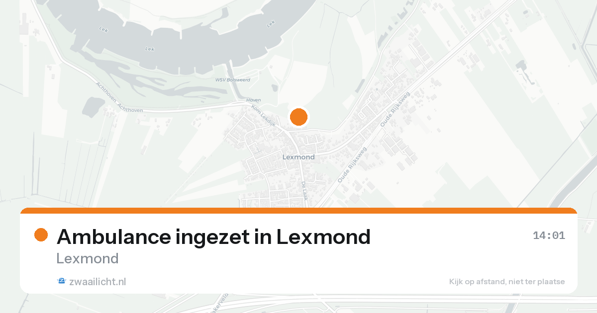 Ambulance ingezet in Lexmond — 10 aug 2026