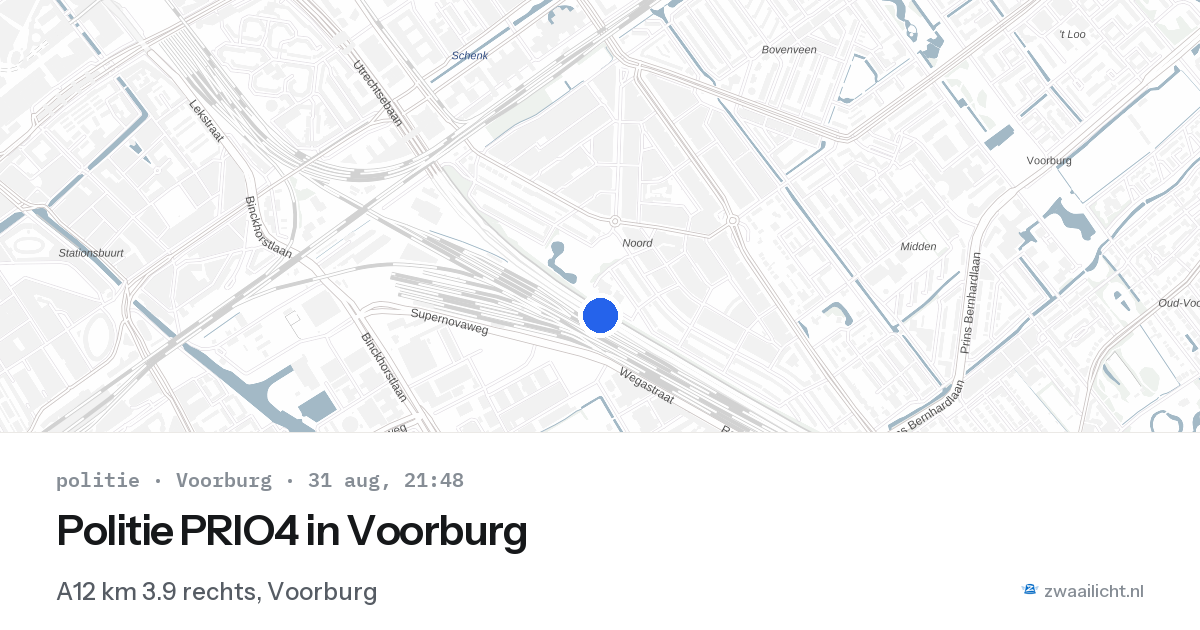 Politie PRIO4 in Voorburg — 31 aug 2026 | 🚨 Zwaailicht.nl