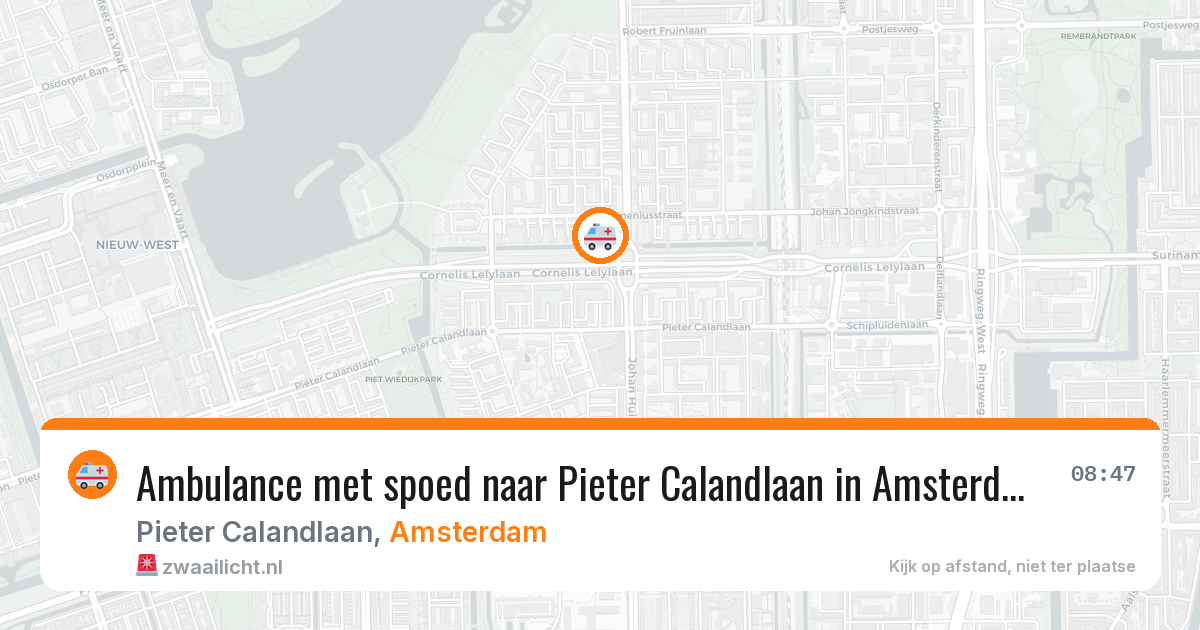 Ambulance met spoed naar Pieter Calandlaan in Amsterdam — 11 jul 2026