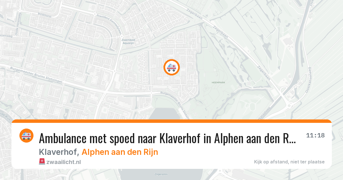 Ambulance met spoed naar Klaverhof in Alphen aan den Rijn — 15 mei 2026