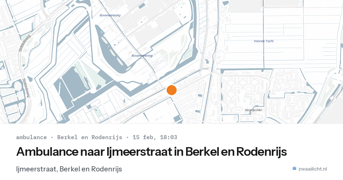 Ambulance naar Ijmeerstraat in Berkel en Rodenrijs — 15 feb 2026