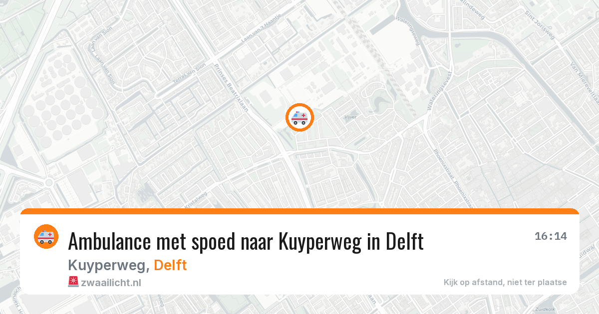 Ambulance met spoed naar Kuyperweg in Delft — 16 jan 2026
