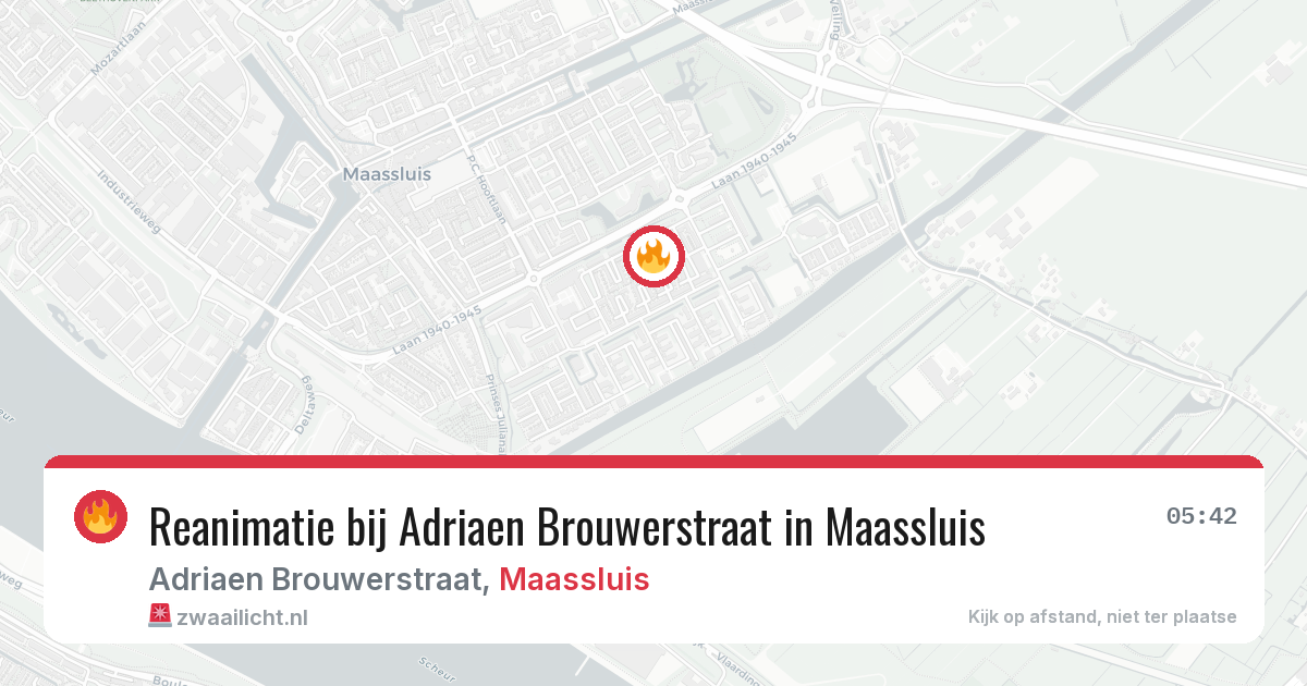 Reanimatie bij Adriaen Brouwerstraat in Maassluis — 6 apr 2026