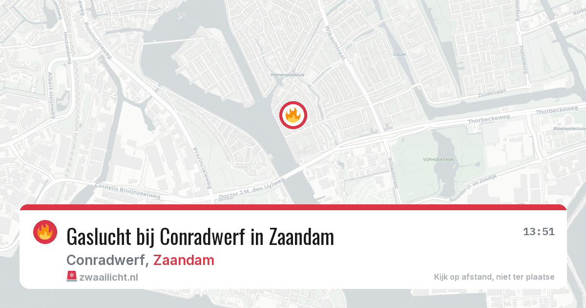Gaslucht bij Conradwerf in Zaandam — 5 apr 2026