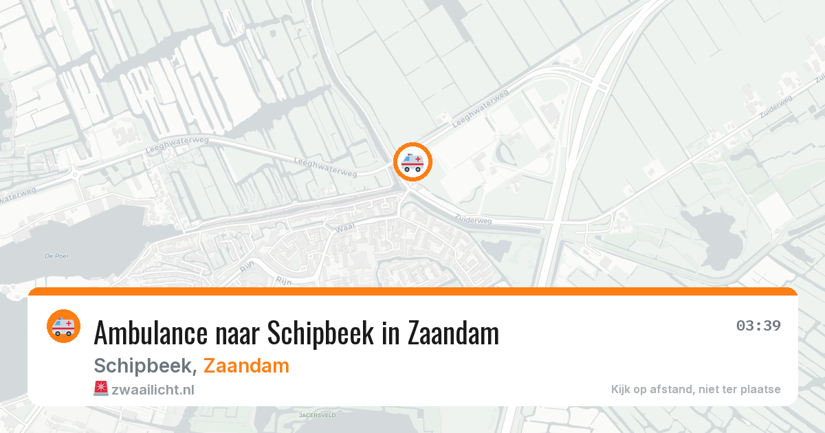 Ambulance naar Schipbeek in Zaandam — 14 aug 2026