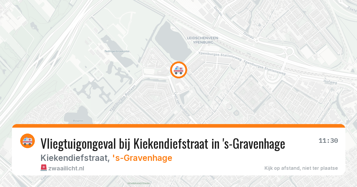 Vliegtuigongeval bij Kiekendiefstraat in 's-Gravenhage — 5 mrt 2026