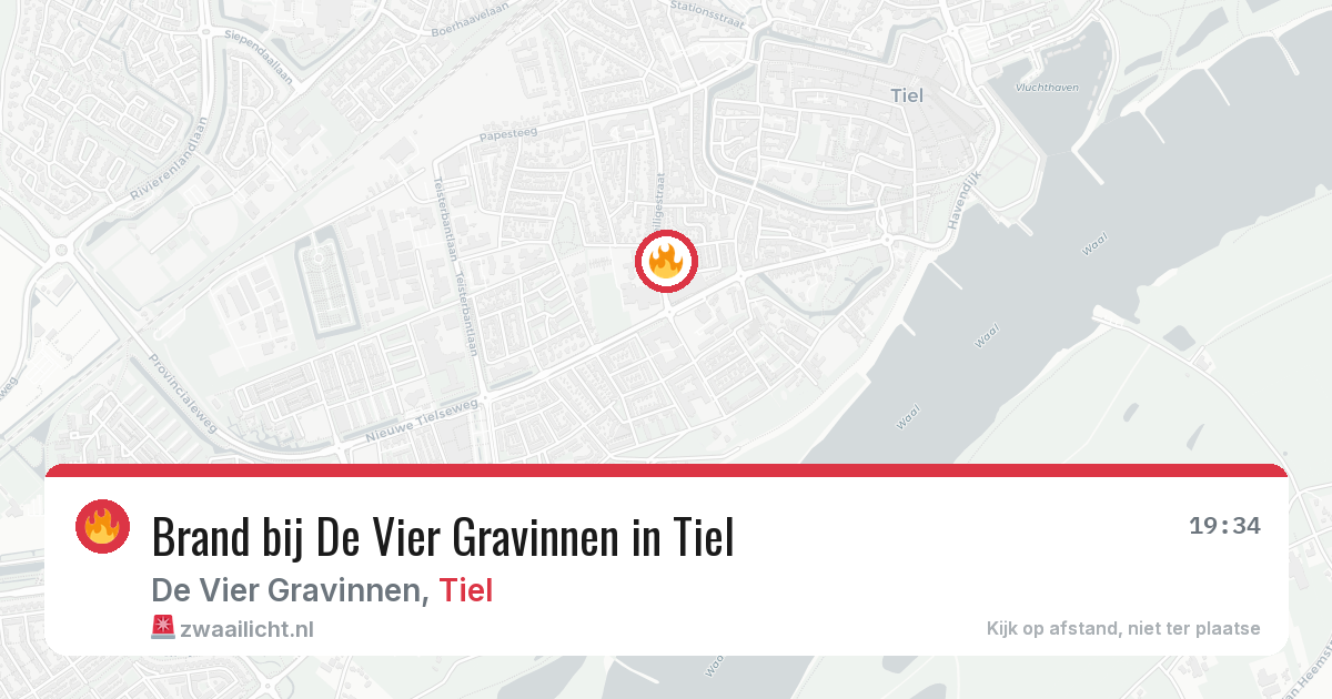 Brand bij De Vier Gravinnen in Tiel — 14 aug 2026