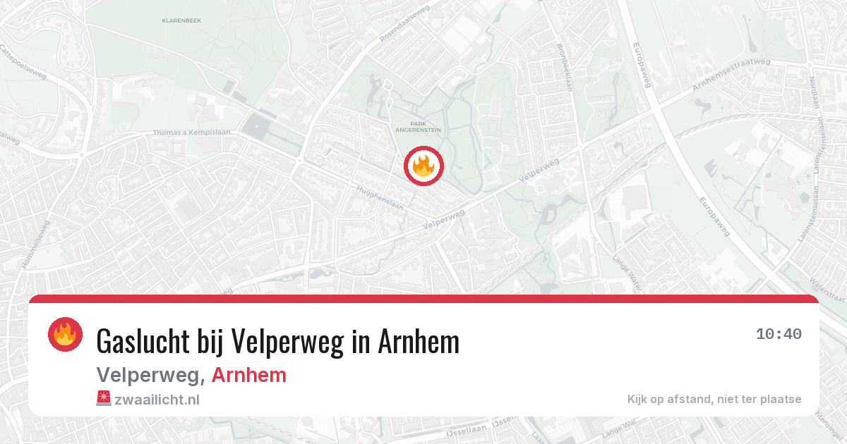 Gaslucht bij Velperweg in Arnhem — 22 apr 2026