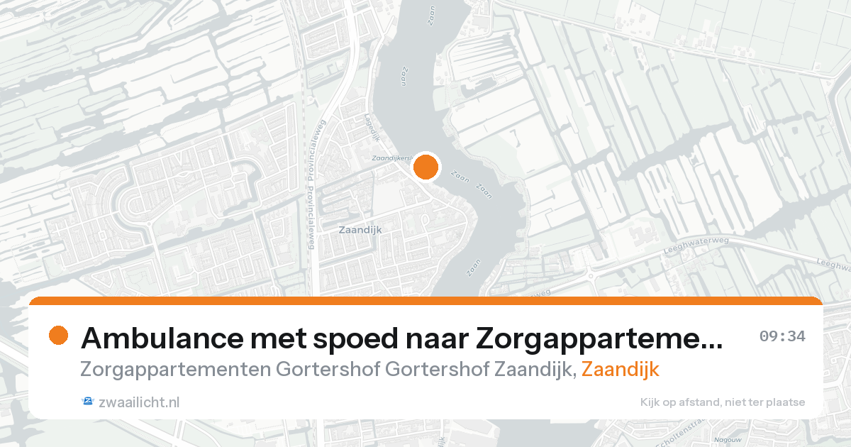 Ambulance met spoed naar Zorgappartementen Gortershof Gortershof Zaandijk in Zaandijk — 24 aug 2026